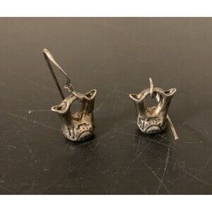 Vintage Native American Sterling Silver Wedding Vase Earrings